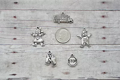 10pc Or 5pc Cross Walker Charm Set Lot Collection / Stop Sign Kids School Bus • $3