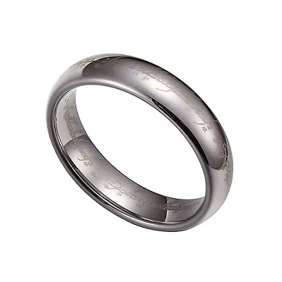 Silver Tungsten Carbide 5mm Lord Of The Rings Band Plain Size 5-12 TG025 • £13.98