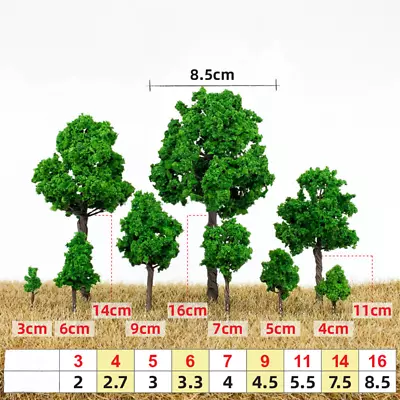 3PC Miniatures Green Mix Trees HO/OO Scale Spring Forest Railway Scenery Model • $5.49