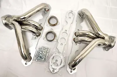 Small Block Chevy Stainless Steel Tight Fit Exhaust Headers Angle Plug Heads SBC • $137.65