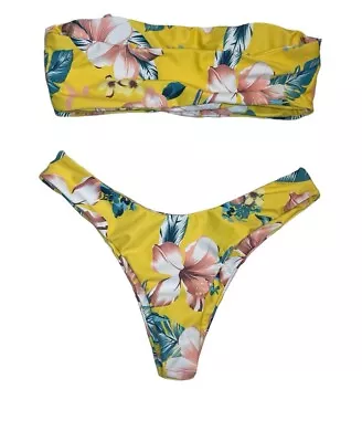 Zaful Two Piece Matching Set Bandeau Bikini Swim Set Sz 4 • £14.46