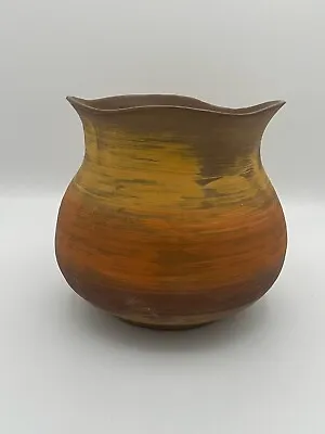 Vintage Royal Haeger Modern Deco Art Pottery Fire Orange Yellow  Glaze Vase MCM • $67.95