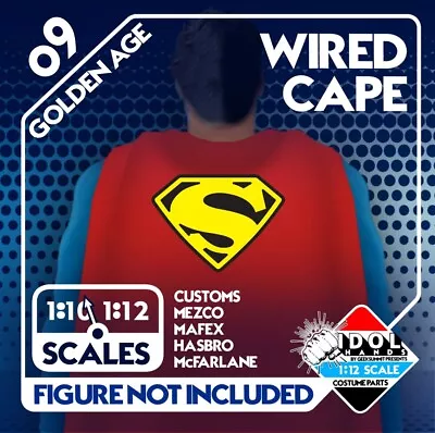 09 Golden Age Superman Wired Cape 1:12 Mezco For VToys Zero BMS IDOL HANDS • $15