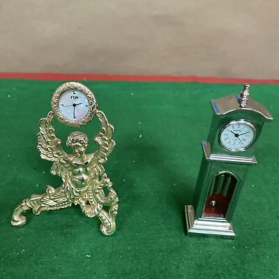 Mini Clock Lot. “1928” Cherub Japan Movement & Mini Grandfather Clock. Untested • $38