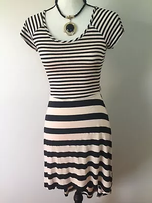 Material Girl Women Striped High-Low Casual Dress Sm Cutout At Back NWOT • $39.99