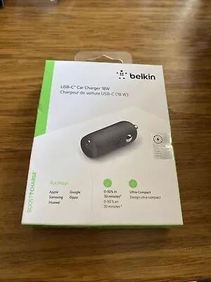 Belkin Car Charger 20W USB-C Power Delivery  Compatible With Most Devices • $20