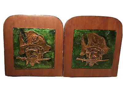 Handmade Wooden Pirate Bookends • $12