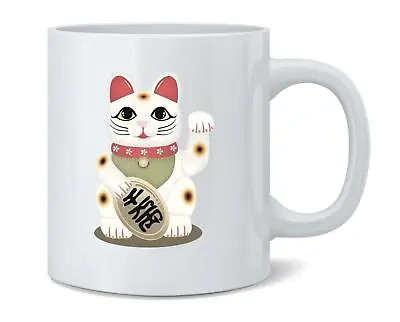 Lucky Cat Maneki Neko Ceramic Coffee Mug Tea Cup Fun Novelty Gift 12 Oz • $10.98