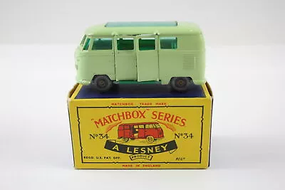 Boxed Vintage LESNEY Matchbox Series No 34 Volkswagen Camper Van Diecast Model • £3.20