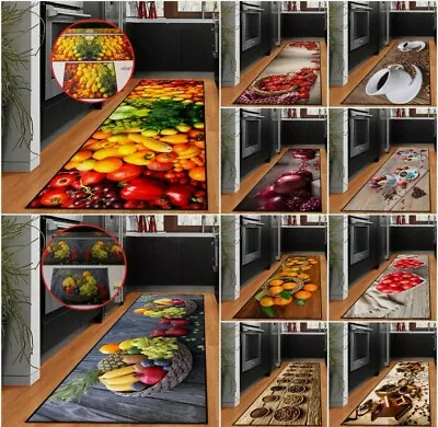 3D Non Slip Fruit Mat Kitchen Carpet Hallway Runner Machine Washable 150 Cm Long • £9.99