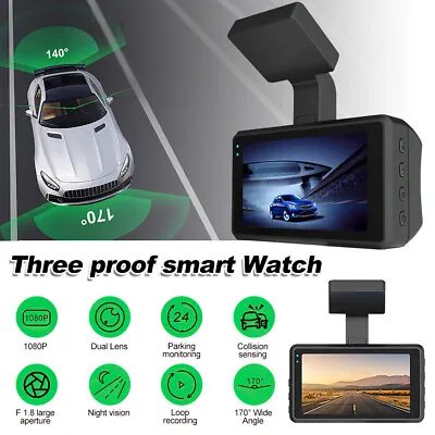 $39.99 • Buy 1080P Car Dash Camera Video DVR Recorder Front And Rear Night Vision Dual Cam