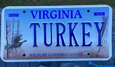 Expired Va Virginia Personalized Vanity License Plate Tag TURKEY Man Cave Sign • $101.26