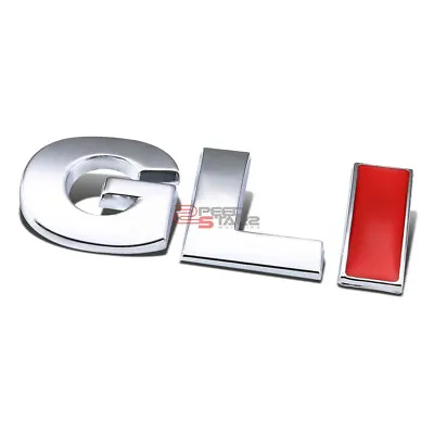 $7.88 • Buy Auto Metal Bumper Trunk Grill Emblem Badge Chrome Red For Vw Gli Golf/jetta
