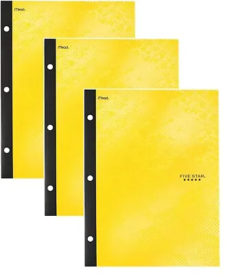 3 Pc Five Star Active Pocket Portfolio - Yellow Bitmap Design 12-1/2x9-1/2 In • $6.99