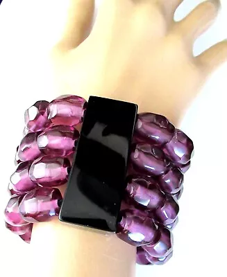 GERDA LYNGGAARD MONIES Signed Purple Beaded Bracelet • $299.99