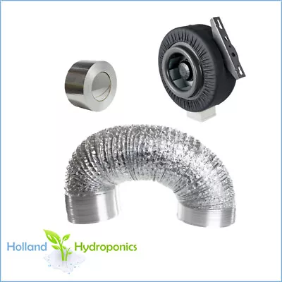 4 INCH CENTRIFUGAL DUCT FAN+ALUMINIUM DUCTING+TAPE Hydroponics Ventilation Kit • $129.95