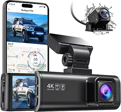 REDTIGER F7N Dash Cam 4K With Wifi GPS Front 4K/2.5K And Rear 1080P Dual Dash Ca • $231.99