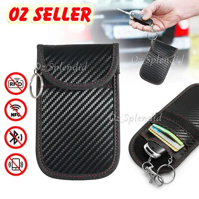 Car Key Case Fob Pouch Keyless Wallet Card RFID Blocking Bag Holder Key Ring • $6.95