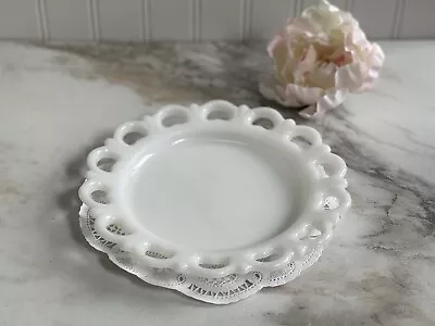 Vintage White Milk Glass Plate Old Colony Heart Lace Rim • $15.99