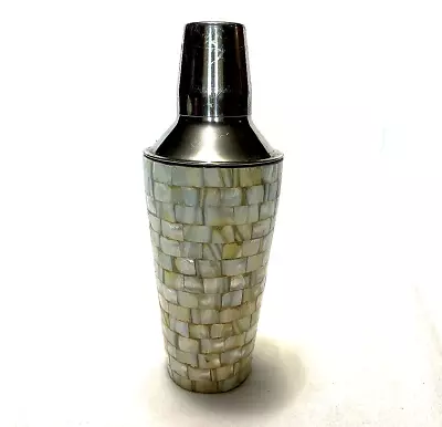 VTG Mother-Of-Pearl/Stainless Steel Martini Shaker 10  Tall • $29.74