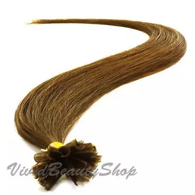 100 Pre Bond U Tip Keratin Straight Remy Long Human Hair Extension Light Brown • $129.99