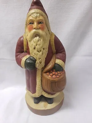 Vaillancourt Chalkware Father Christmas With Red Coat Gorham 11 In • $75
