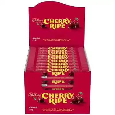 48 X Cadbury Cherry Ripe Milk Chocolate Medium Bars 52g - 2.49Kg Bulk Wholesale • $78.99