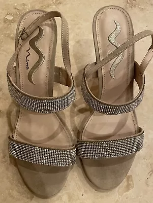 Nina Senta Tan Rhinestone Slingbacks Size 9.5 • $8