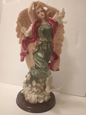 Vintage 15 Half Angel Figurine Wood Base On A Cloud (Read Please)  • $45