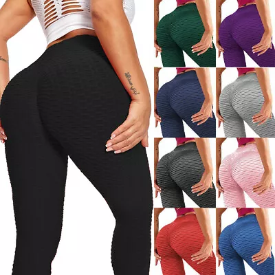 £6.99 • Buy Women Anti-Cellulite Bum Push Up Yoga Pants Trousers Fitness Ruched Butt Lifter