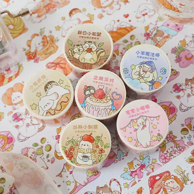 Kawaii Animals Adhesive Washi Tape Cute Paper Masking Journal Decorative Sticker • £2.30