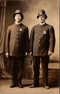 $29.95 • Buy Two Police Officers Holding Night Sticks : Cyko : (1904-1920) : Rppc