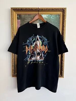 Vintage 2000s Def Leppard Hysteria Tour Black T-shirt Sz XL • $35