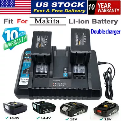 For Makita BL1830 18V LXT Li-Ion Battery Dual Port Bay Rapid Charger Kit US • $34.11