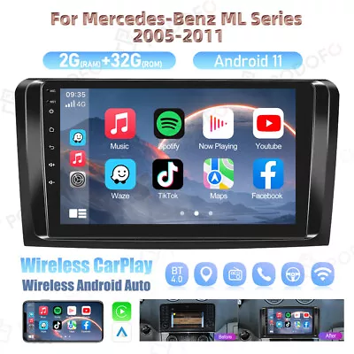 32G For Mercedes Benz W164 GL320 ML350 X164 Android 11.0 Car Carplay Radio GPS • £164.99