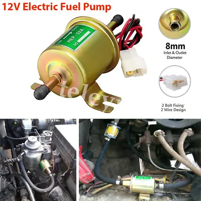 12 Volt Universal Petrol Diesel Gas Fuel Pump Inline Electric Pump HEP-02A New • £8.98