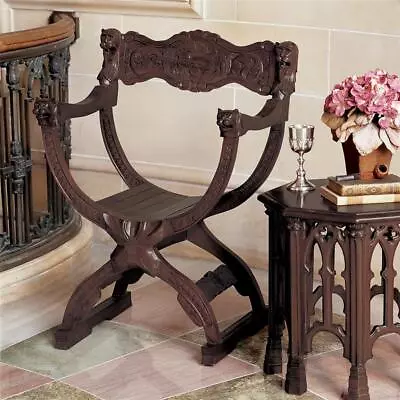 Design Toscano Medieval Cross Frame Chair • $769.50