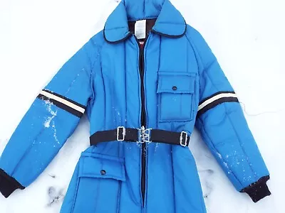 Vintage JC Penney Snowmobile Apparel Snow Suit Womens Medium 12 14 Blue Black • $74.99