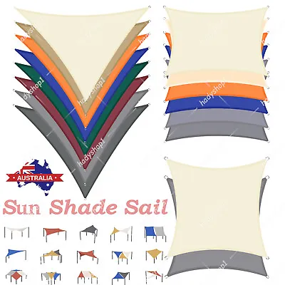 $61.29 • Buy AU Extra Heavy Duty Shade Sail Shade Cloth Gray Sun Triangle Square Rectangle LE