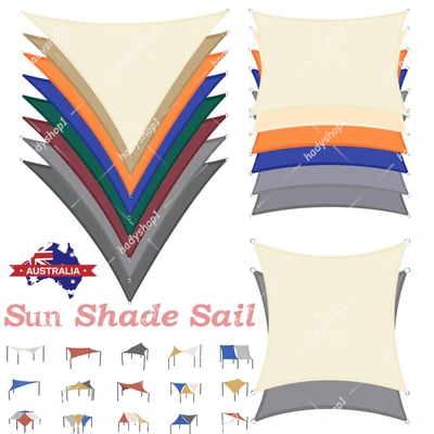 $61.29 • Buy AU Extra Heavy Duty Shade Sail Shade Cloth Gray Sun Triangle Square Rectangle LE