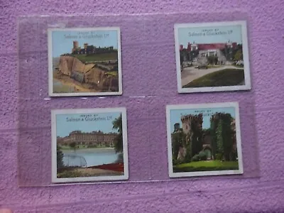 SALMON & GLUCKSTEIN - STATELY HOMES  X 4 CARDS  (BROWN BACK X 3  RED X 1)  MIXE • £7.99