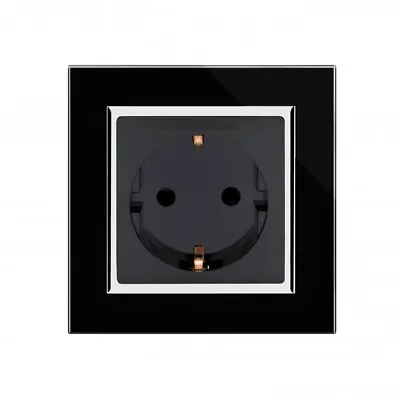 £19.95 • Buy RetroTouch SCHUKO 16A European Single Plug Socket Black Glass CT 00181