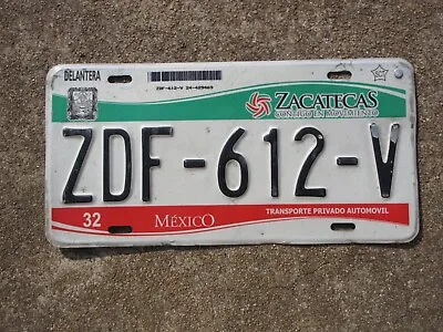 Zacatecas Mexico License Plate Mexican ZDF612V Mex • $19.99