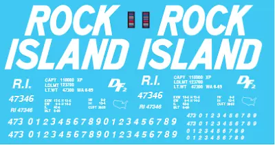 N Scale - Rock Island Green 40ft Box Car Decal Set • $5