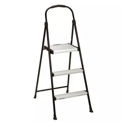 COSCO Three-Step Folding Step Stool With Rubber Hand Grip In Black • $102.16