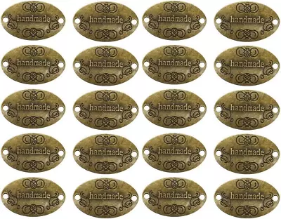 EvaGO 60 Pieces Metal Handmade Tag Label 0.75inch*1.26inch Antique Bronze A  • $21.55