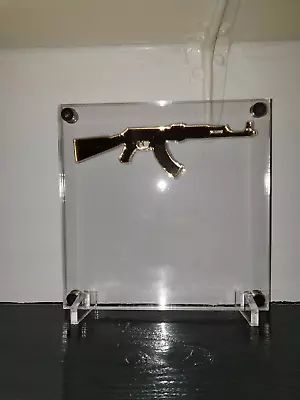£15 • Buy £5 Or £10 AK 47 Bank Note Display Acrylic Stand Gold Mirror (just Display)
