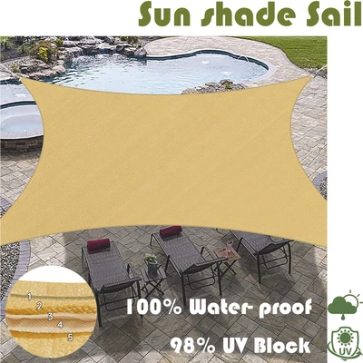 $53.99 • Buy Sun Shade Sail 98% UV Block 320 GSM Rectangle Extra Heavy Duty Shade Cloth