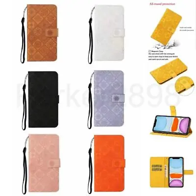 Case For IPhone 12 11 Pro Max Mini XS XR 8 7 Plus Embossed Pattern Wallet Cover • $10.99