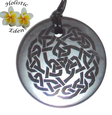 Shungite Celtic Knot Pendant Necklace EMF Protection Miracle Healing Stone • $24.95